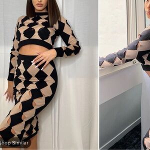 Cut Me Out Sweater Skirt Set - L